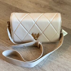 Valentino Orlandi Quilted Crossbody Bag color Taupe